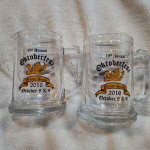 Oktoberfest 2016 Mount Snow Glass Beer Mugs